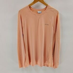 Columbia Pullover Top Size XL Peach Vented Sides Sleeves and Upper Back